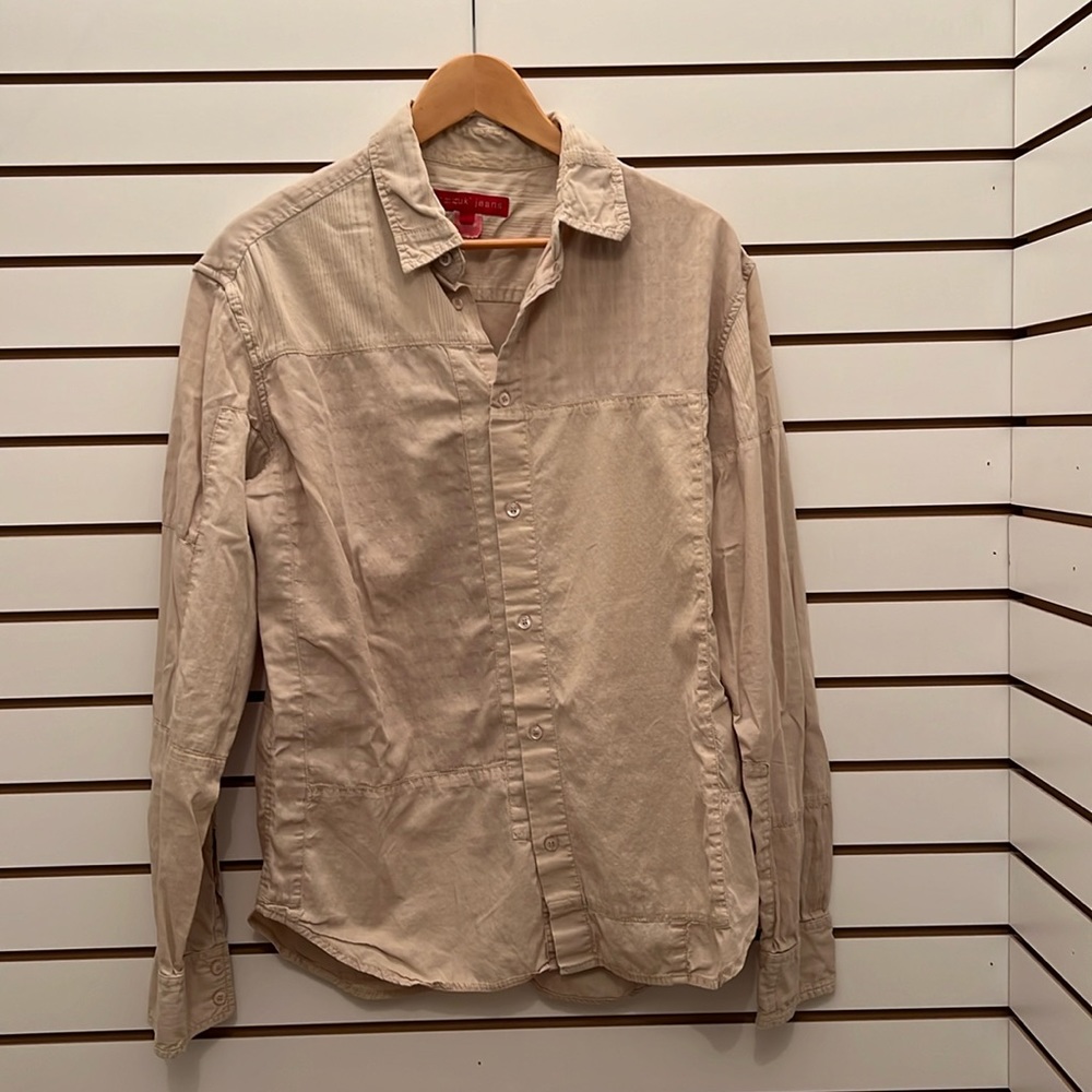 Beige Button-Up Shirt